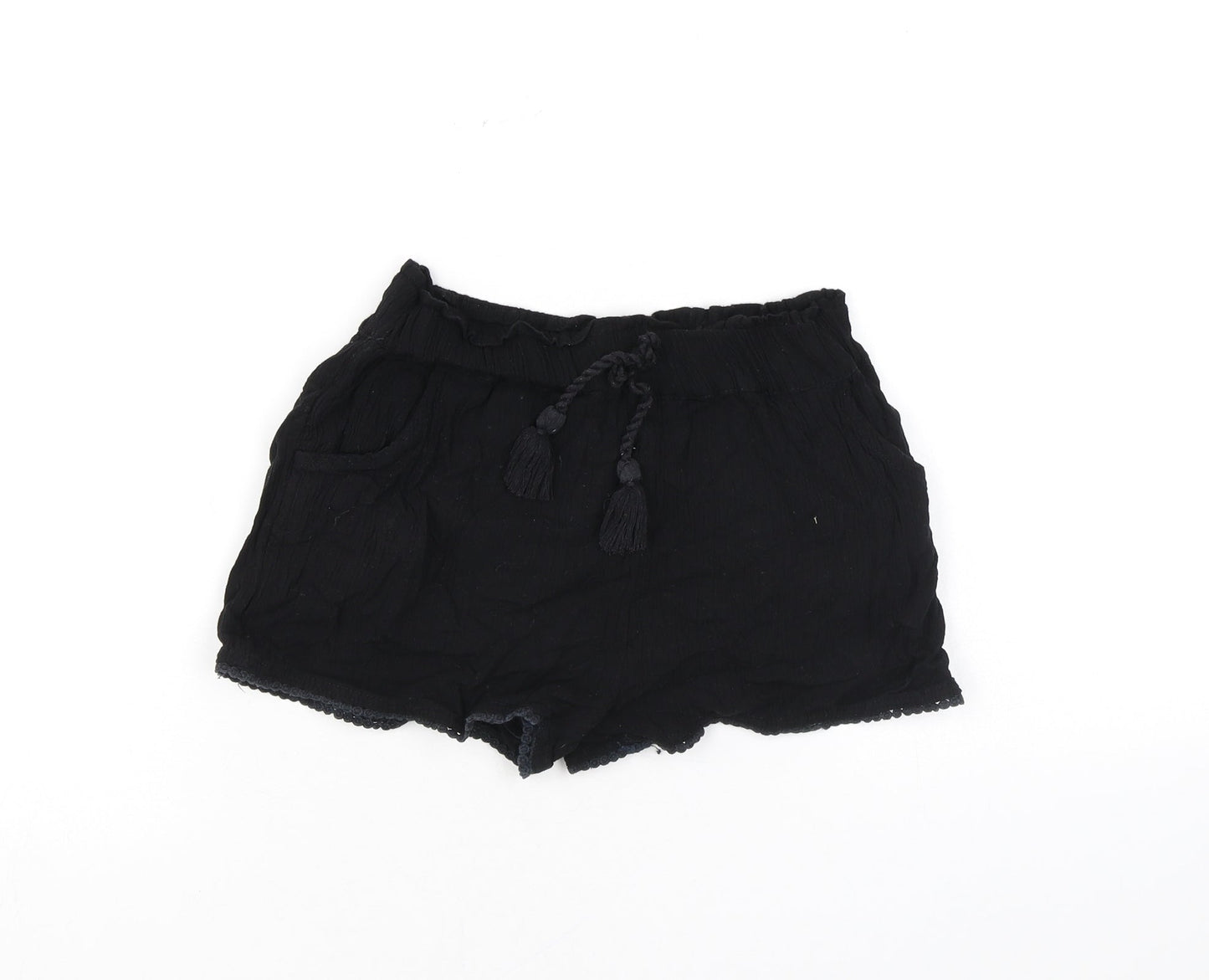 NEXT Girls Black Vinyl Bermuda Shorts Size 8 Years Regular