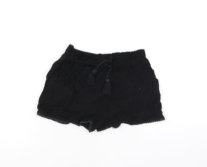 NEXT Girls Black Vinyl Bermuda Shorts Size 8 Years Regular