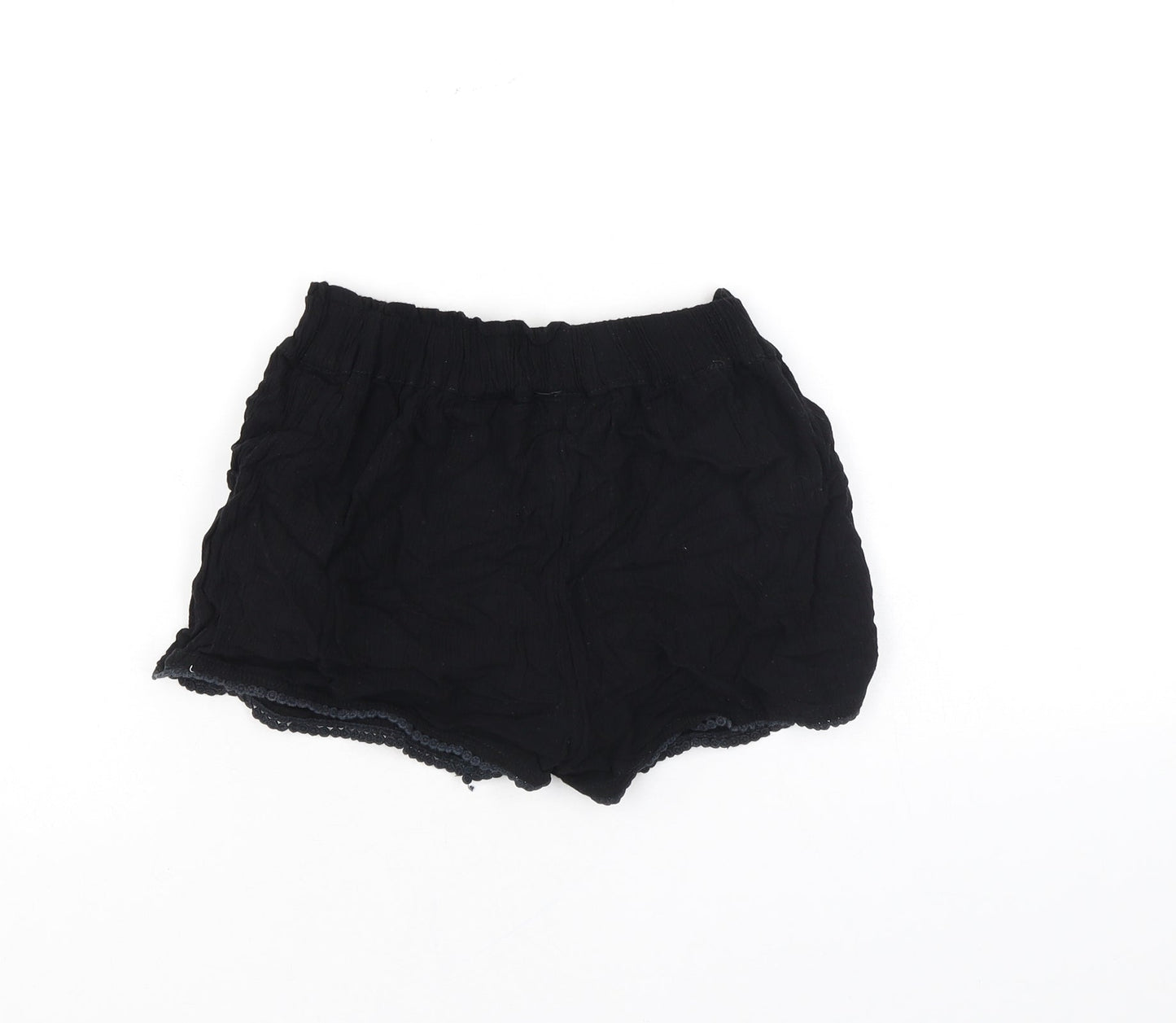 NEXT Girls Black Vinyl Bermuda Shorts Size 8 Years Regular