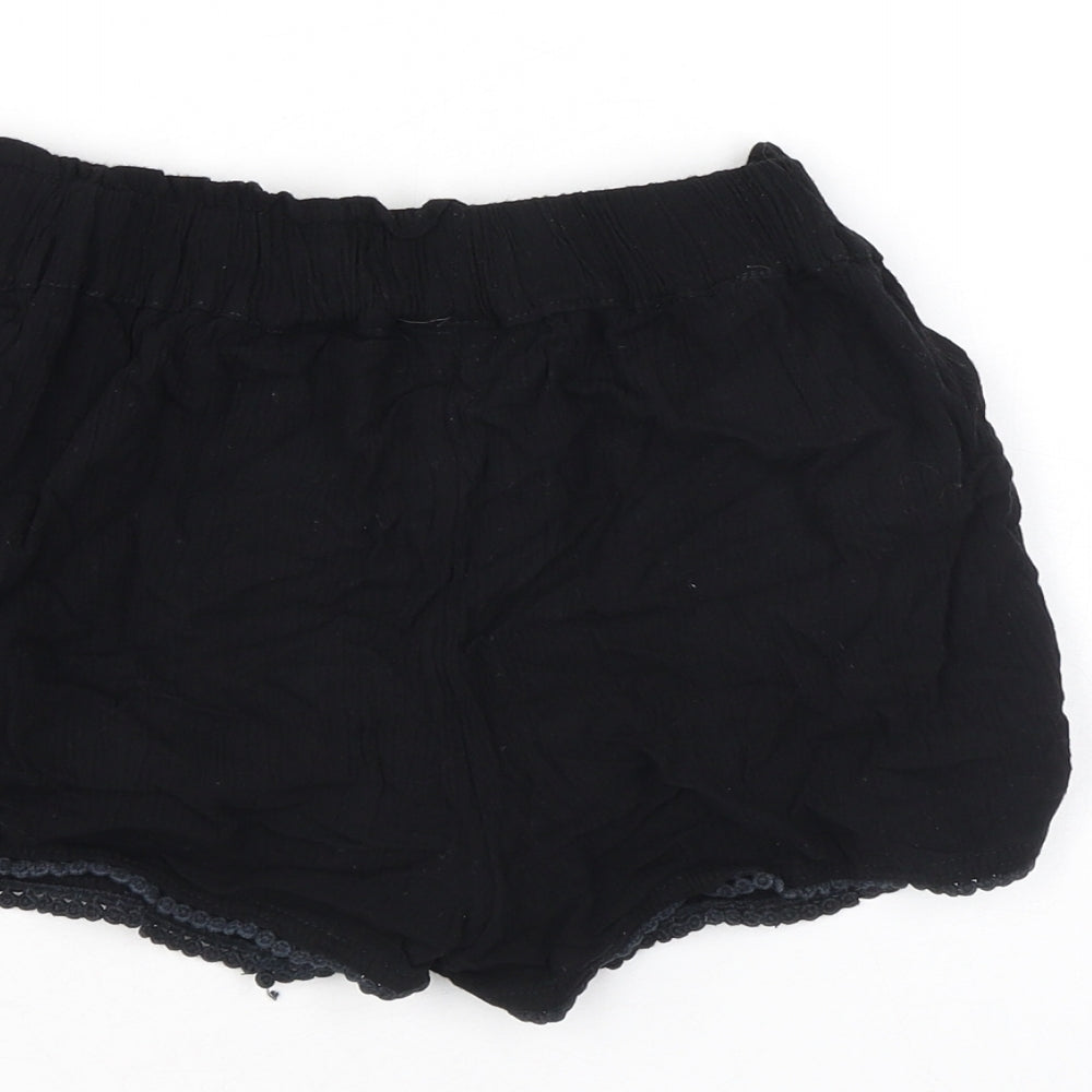 NEXT Girls Black Vinyl Bermuda Shorts Size 8 Years Regular