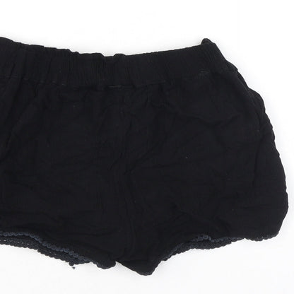 NEXT Girls Black Vinyl Bermuda Shorts Size 8 Years Regular