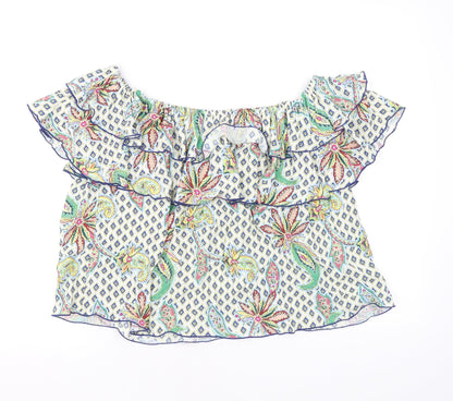 Womens UK Size L Zara Multicoloured Basic Blouse
