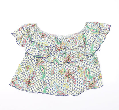 Womens UK Size L Zara Multicoloured Basic Blouse