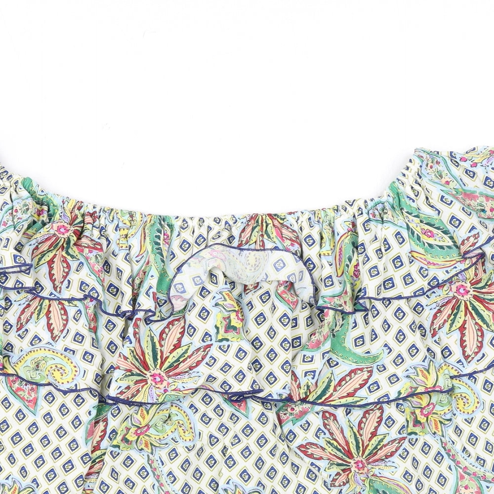 Womens UK Size L Zara Multicoloured Basic Blouse