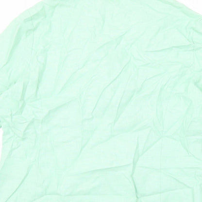 Womens UK Size 10 Emreco Green Basic Button-Up