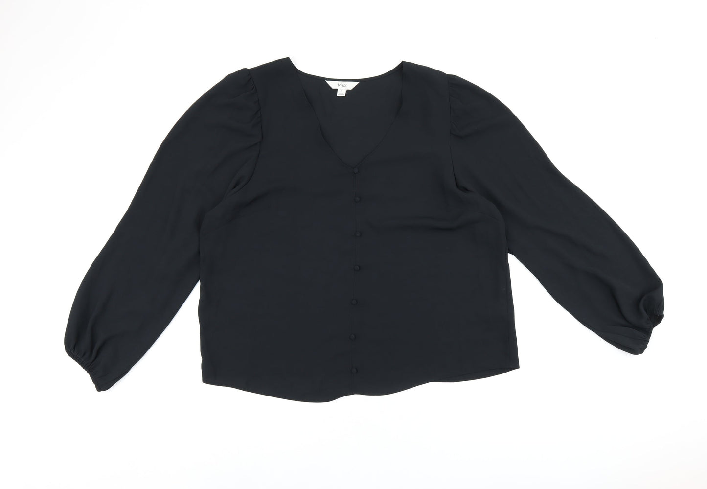Womens UK Size 18 Marks and Spencer Black Basic Blouse