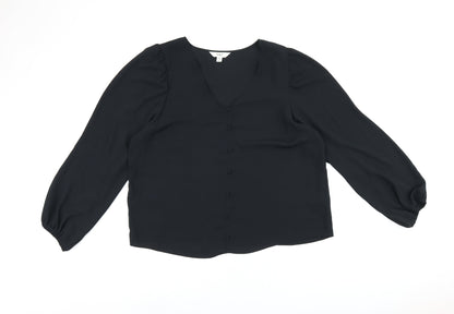 Womens UK Size 18 Marks and Spencer Black Basic Blouse