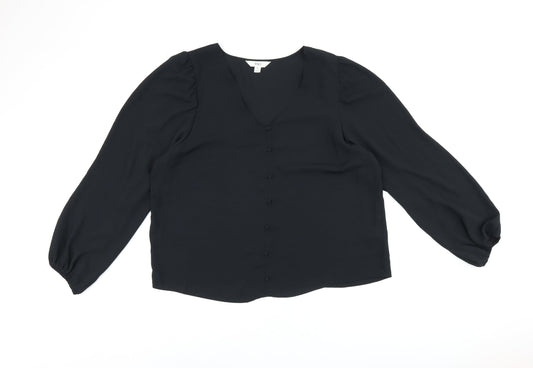 Womens UK Size 18 Marks and Spencer Black Basic Blouse