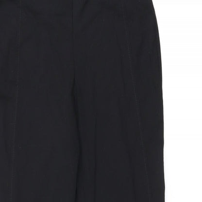 Steilmann Womens Black Cotton Cropped Trousers Size 12 L23.5 in Regular Zip