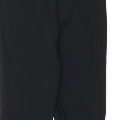 Steilmann Womens Black Cotton Cropped Trousers Size 12 L23.5 in Regular Zip