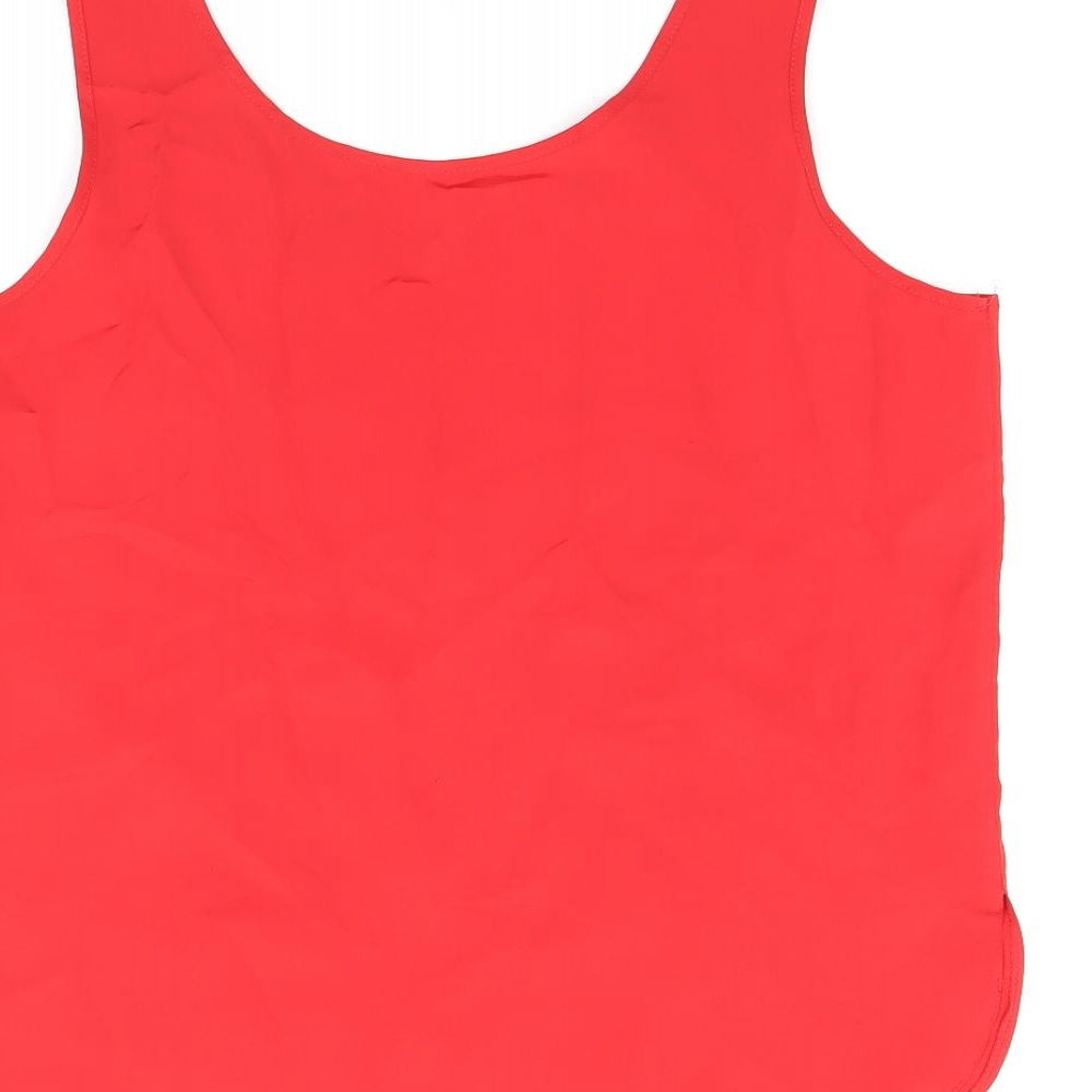 Womens UK Size 14 Etam Red Basic Tank