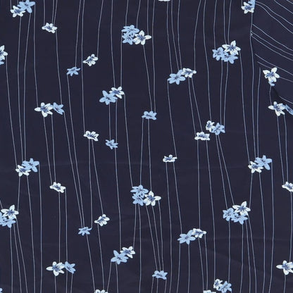 Bonmarché Womens Blue Floral Polyester Basic Button-Up Size 20 Collared