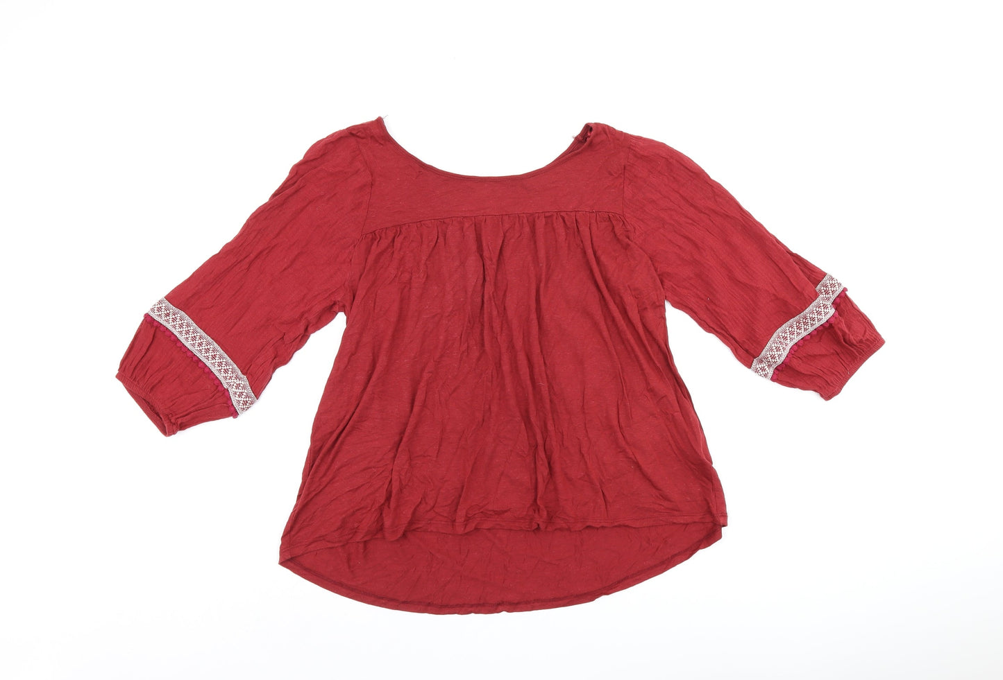 Clockhouse Womens Red Viscose Basic Blouse Size XS Boat Neck