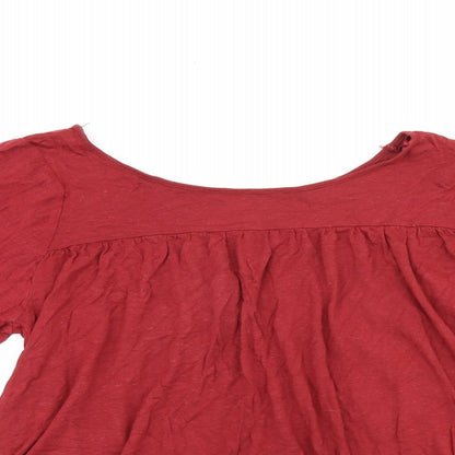 Clockhouse Womens Red Viscose Basic Blouse Size XS Boat Neck
