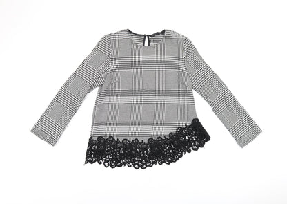 Womens UK Size M Zara Grey Basic Blouse