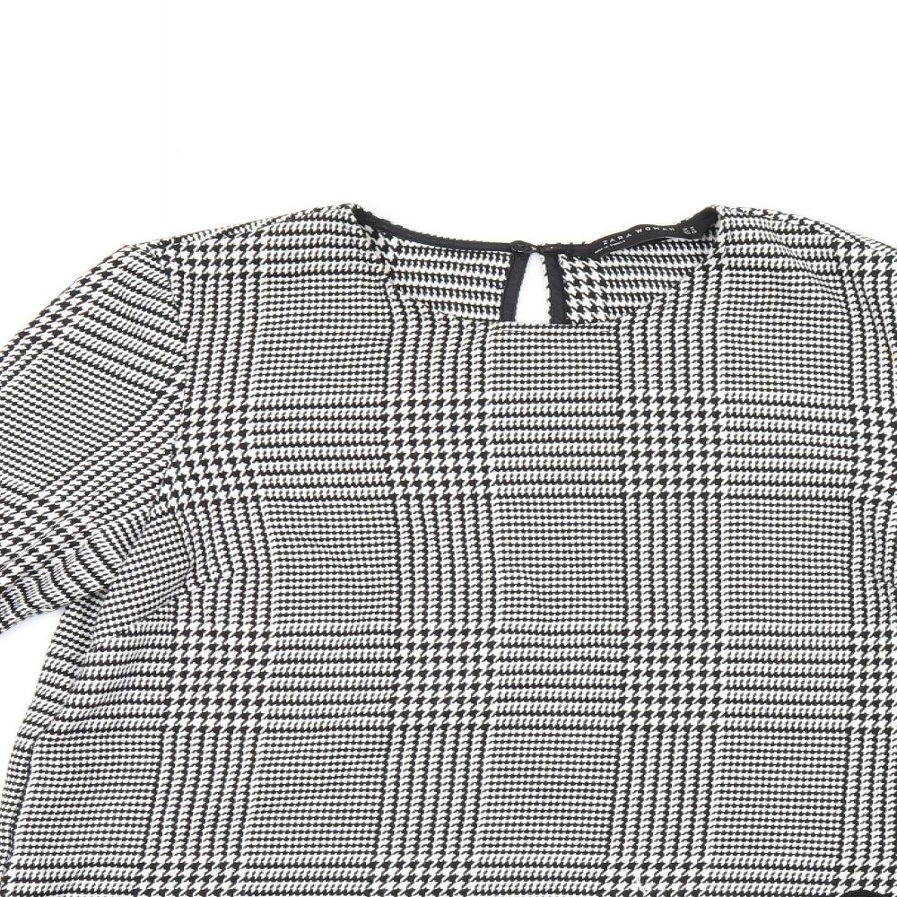 Womens UK Size M Zara Grey Basic Blouse
