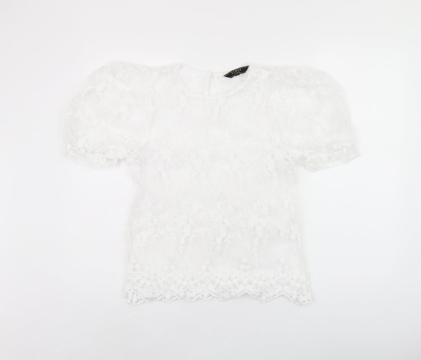 Womens UK Size 10 Lipsy White Basic Blouse