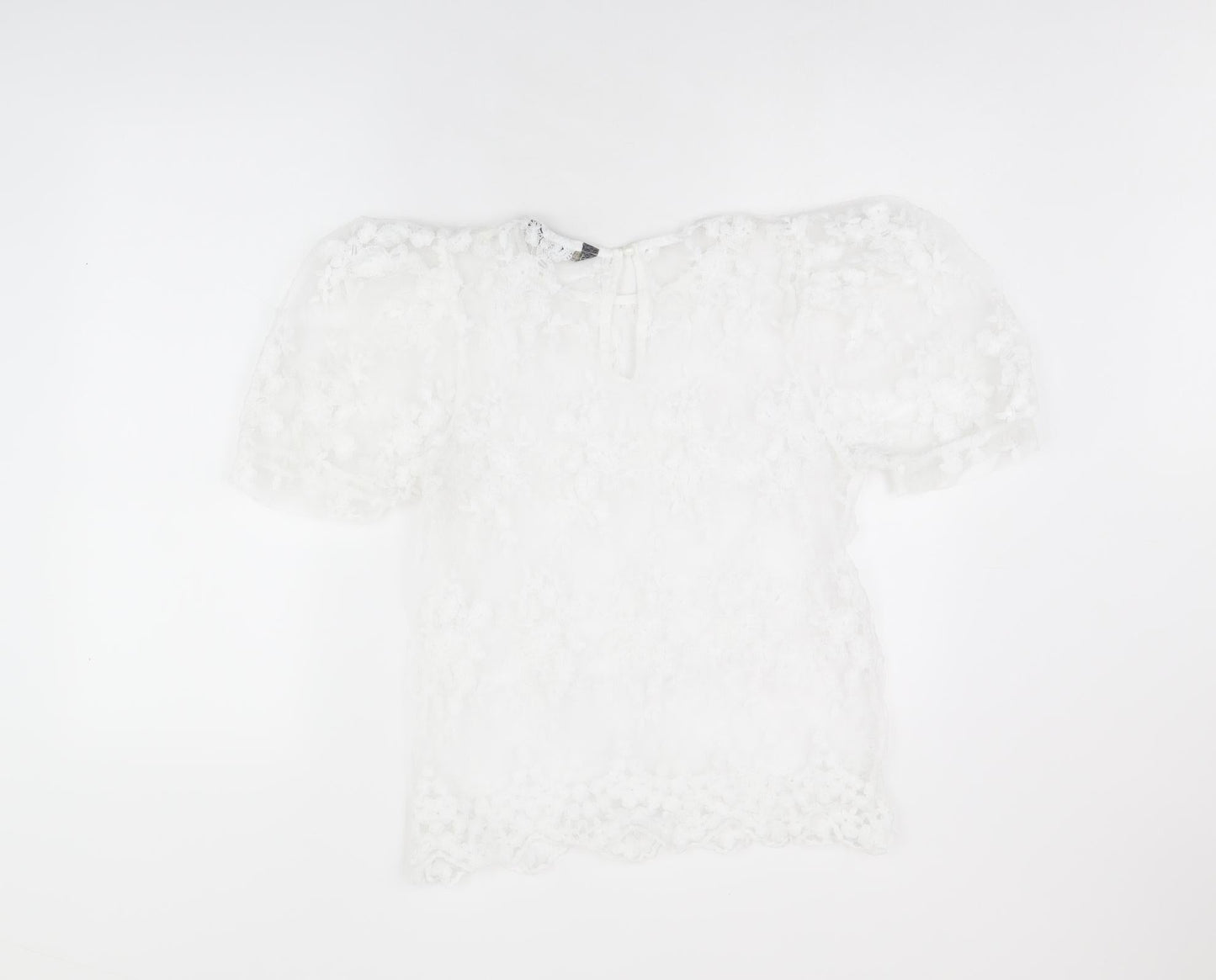 Womens UK Size 10 Lipsy White Basic Blouse