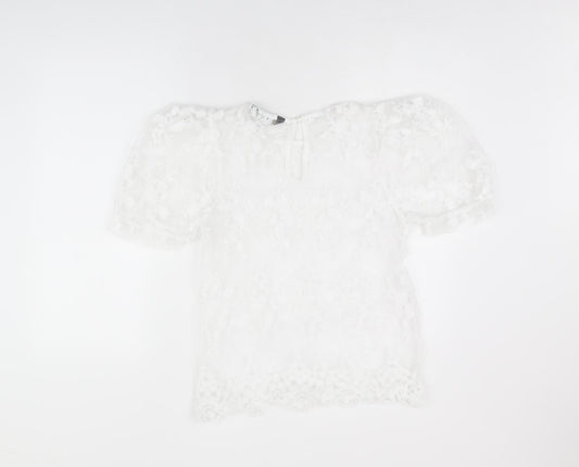 Womens UK Size 10 Lipsy White Basic Blouse