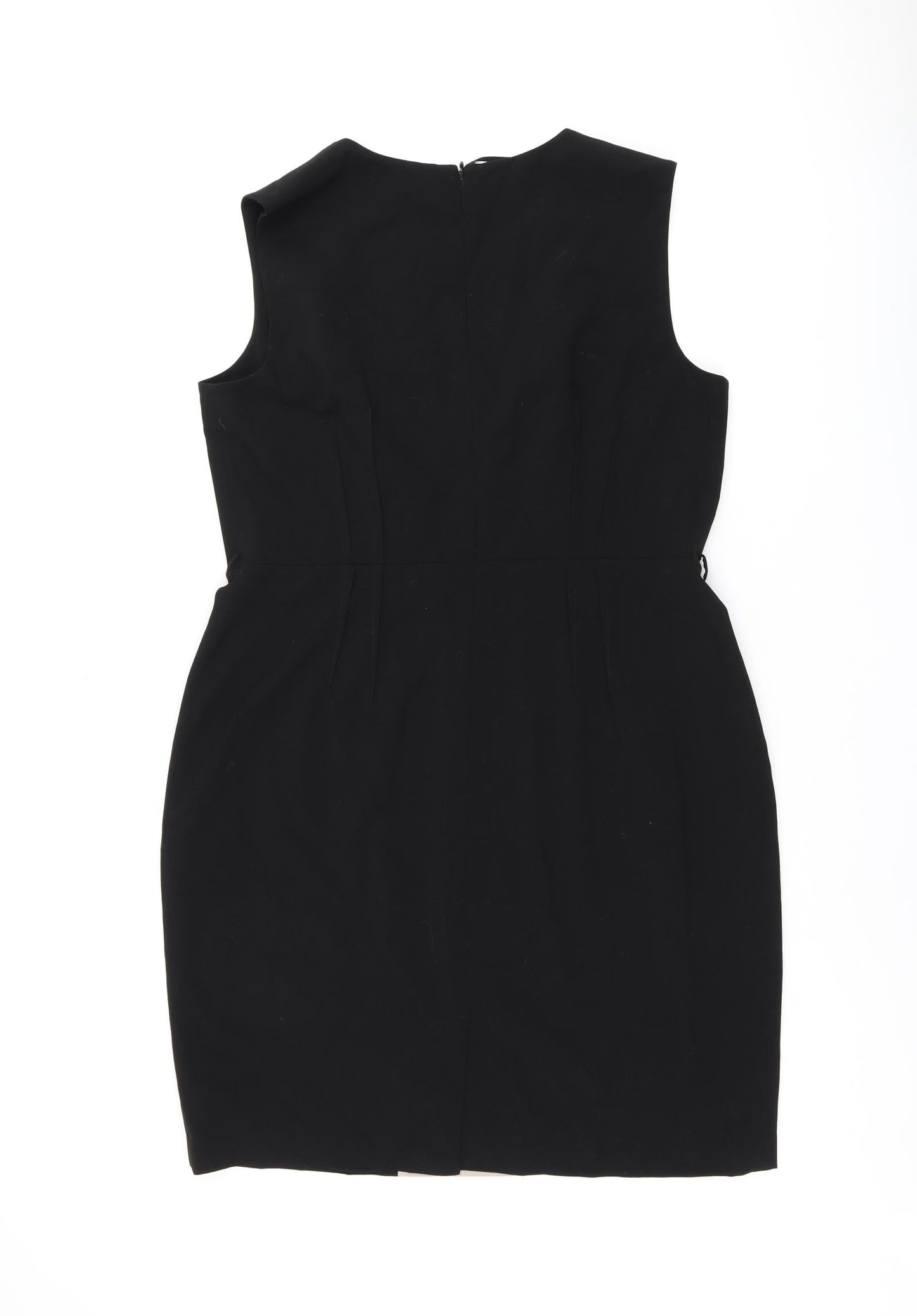Kenneth Cole Womens Black Polyester Bodycon Size 18 V-Neck Zip