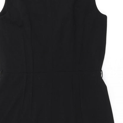 Kenneth Cole Womens Black Polyester Bodycon Size 18 V-Neck Zip