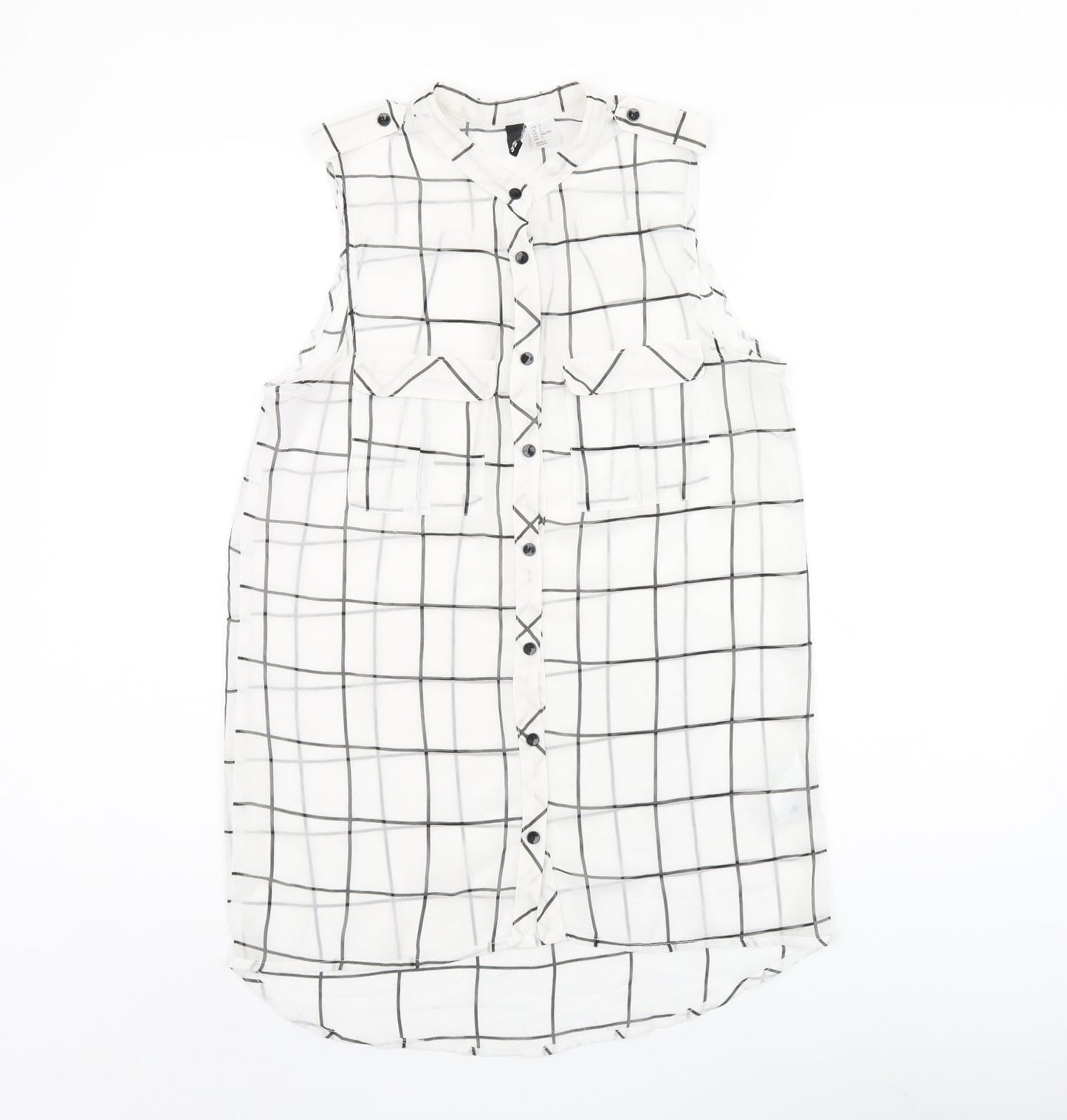 Womens UK Size 4 H&M White Tunic Tank