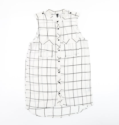 Womens UK Size 4 H&M White Tunic Tank