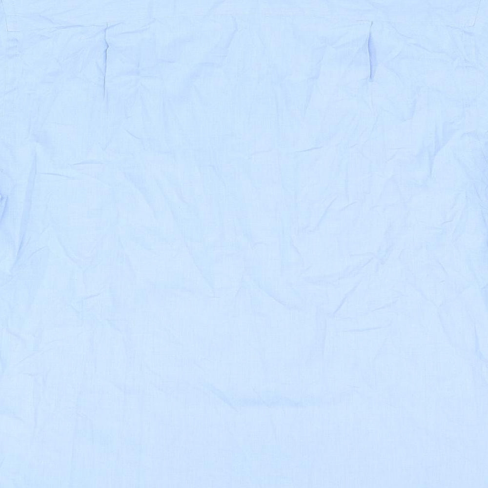 Jack Reid Mens Blue Polyester Button-Up Size 39 Collared Button