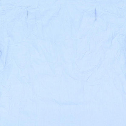 Jack Reid Mens Blue Polyester Button-Up Size 39 Collared Button