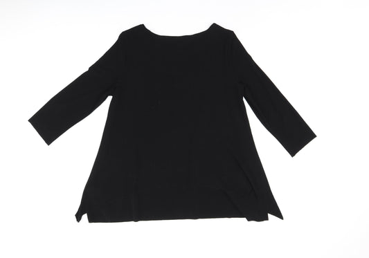 Phase Eight Womens Black Polyester Basic Blouse Size 10 Boat Neck