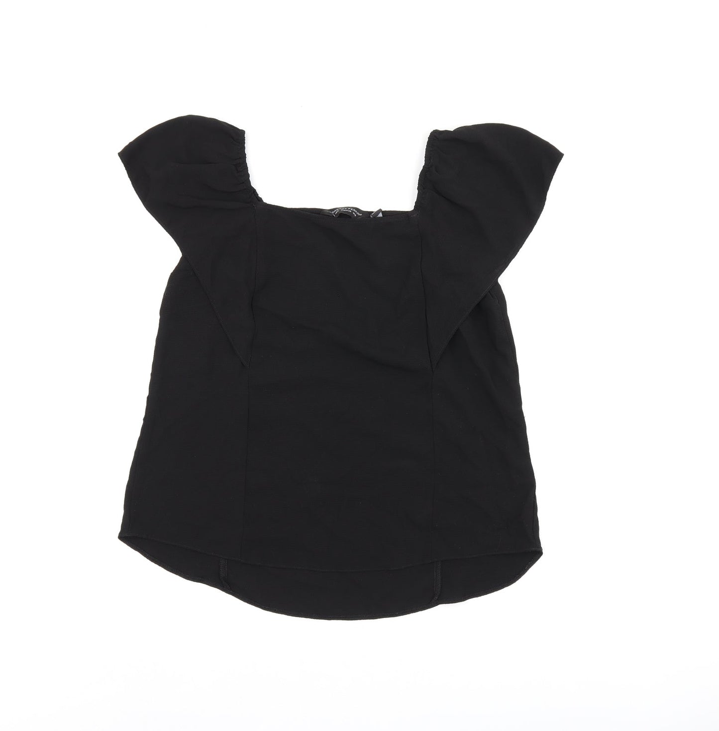 Womens UK Size 10 Dorothy Perkins Black Basic Blouse