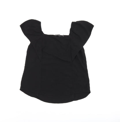 Womens UK Size 10 Dorothy Perkins Black Basic Blouse