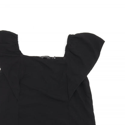 Womens UK Size 10 Dorothy Perkins Black Basic Blouse