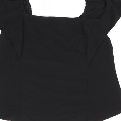 Womens UK Size 10 Dorothy Perkins Black Basic Blouse