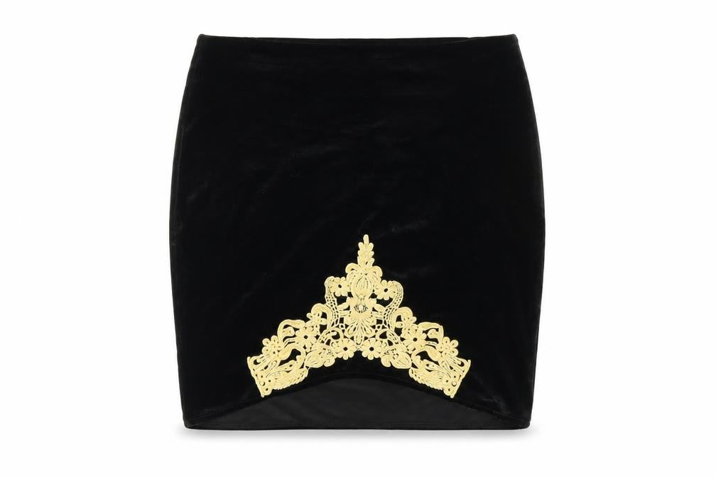Womens UK Size 12 Missguided Mini Velour Skirt