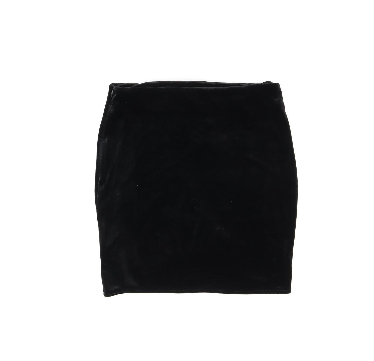 Missguided Womens Black Polyester Mini Skirt Size 12 Zip - Crochet Detail