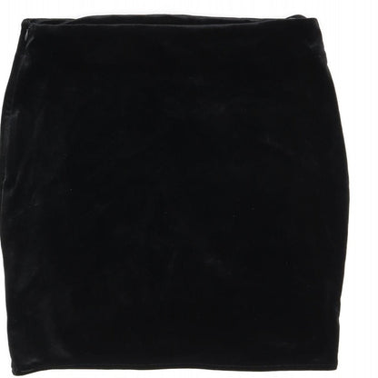 Missguided Womens Black Polyester Mini Skirt Size 12 Zip - Crochet Detail