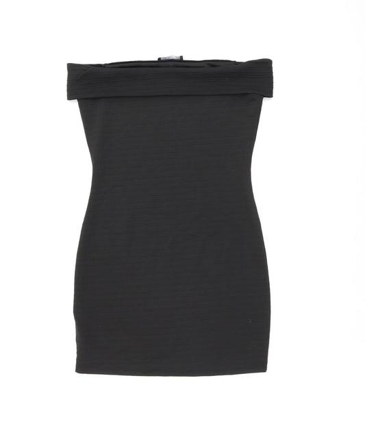 Mango Womens Black Polyester Mini Size M Off the Shoulder Pullover