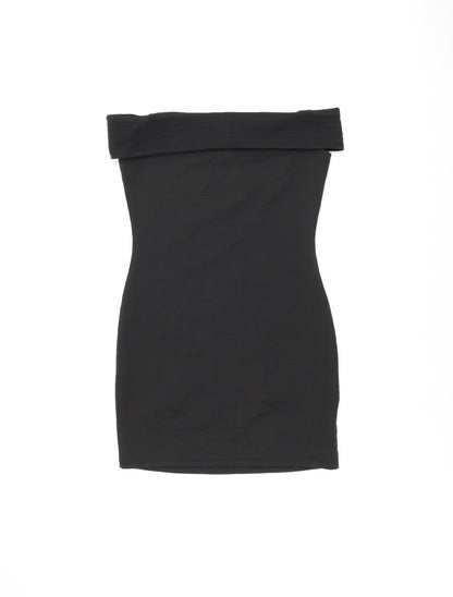 Mango Womens Black Polyester Mini Size M Off the Shoulder Pullover