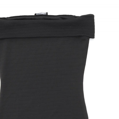 Mango Womens Black Polyester Mini Size M Off the Shoulder Pullover