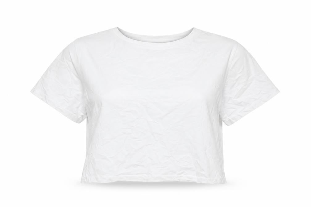Womens UK Size 12 River Island White Cropped T-Shirt