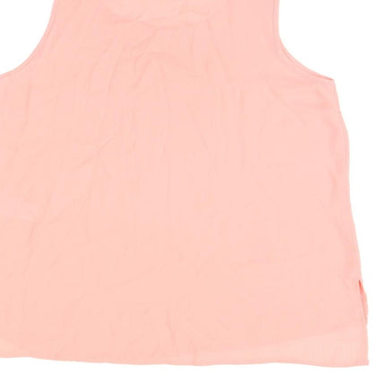 Womens UK Size 10 Dorothy Perkins Pink Basic Tank