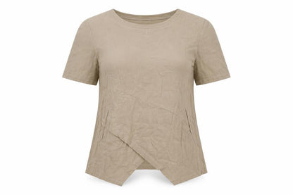 Womens UK Size S MissLook Beige Basic T-Shirt