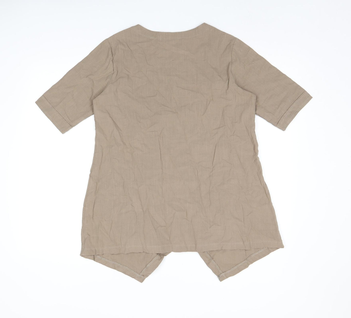 Womens UK Size S MissLook Beige Basic T-Shirt