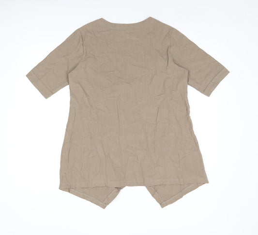 Womens UK Size S MissLook Beige Basic T-Shirt