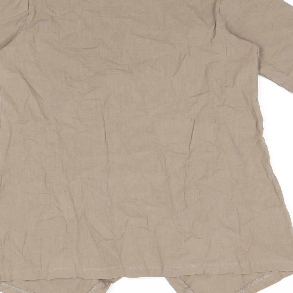 Womens UK Size S MissLook Beige Basic T-Shirt