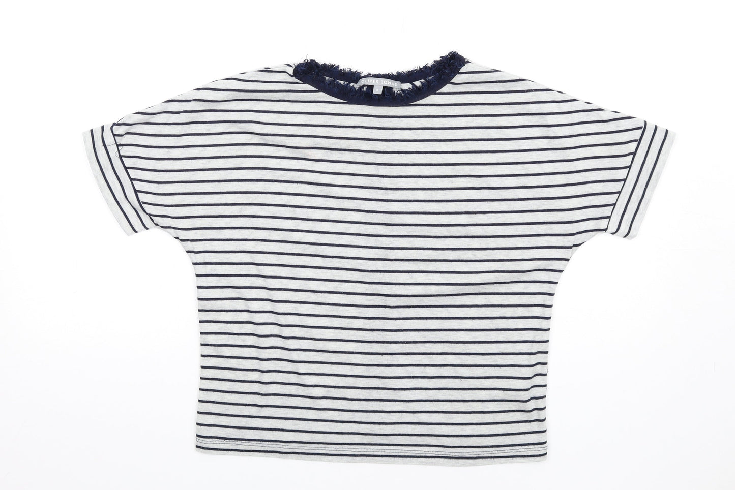 Womens UK Size 8 Oliver Bonas Grey Basic T-Shirt