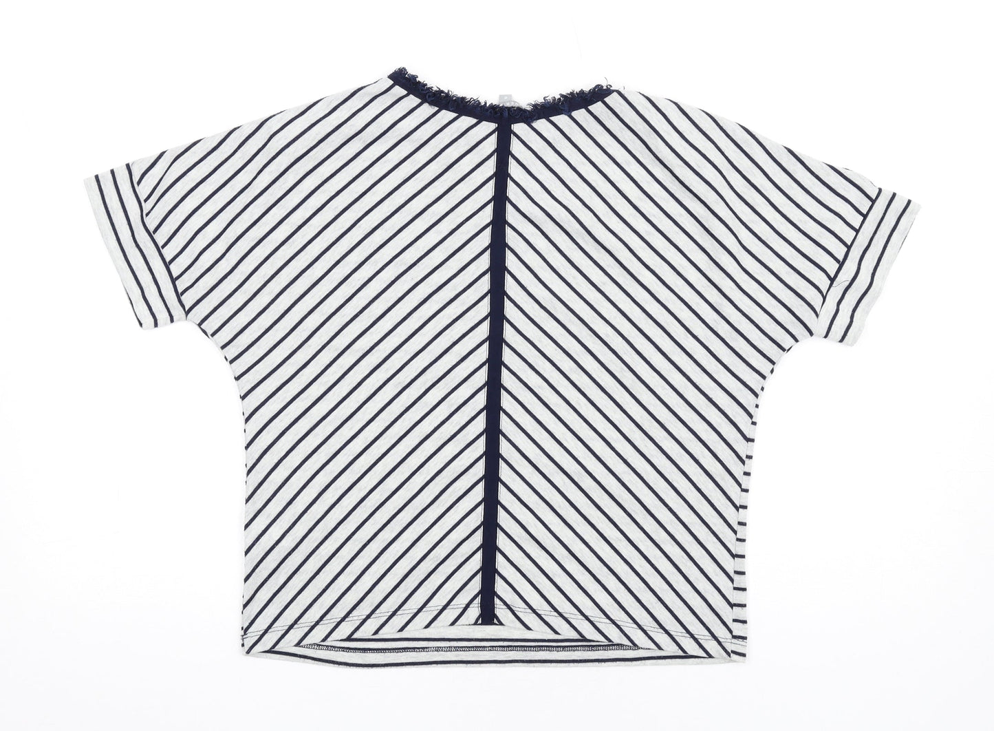 Womens UK Size 8 Oliver Bonas Grey Basic T-Shirt