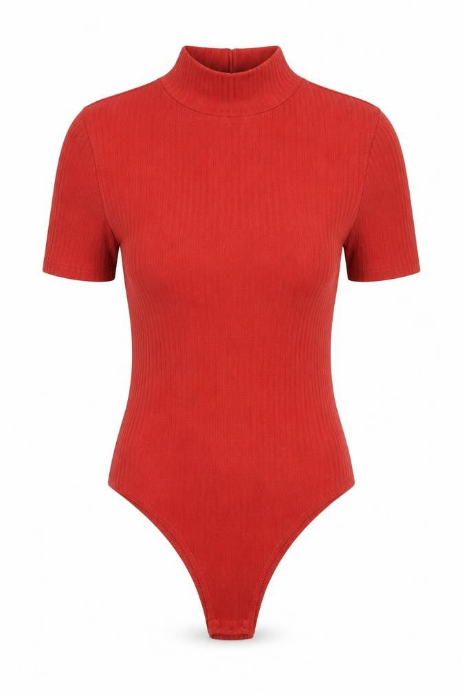 Womens UK Size 8 Missguided One-Piece Red Bodysuit