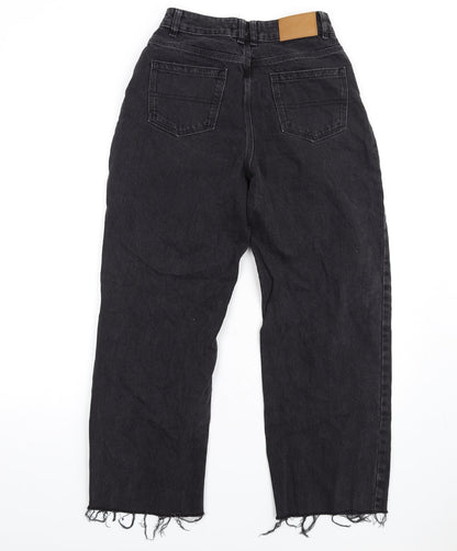 Missguided Womens Black Cotton Straight Jeans Size 8 L29 in Regular Zip